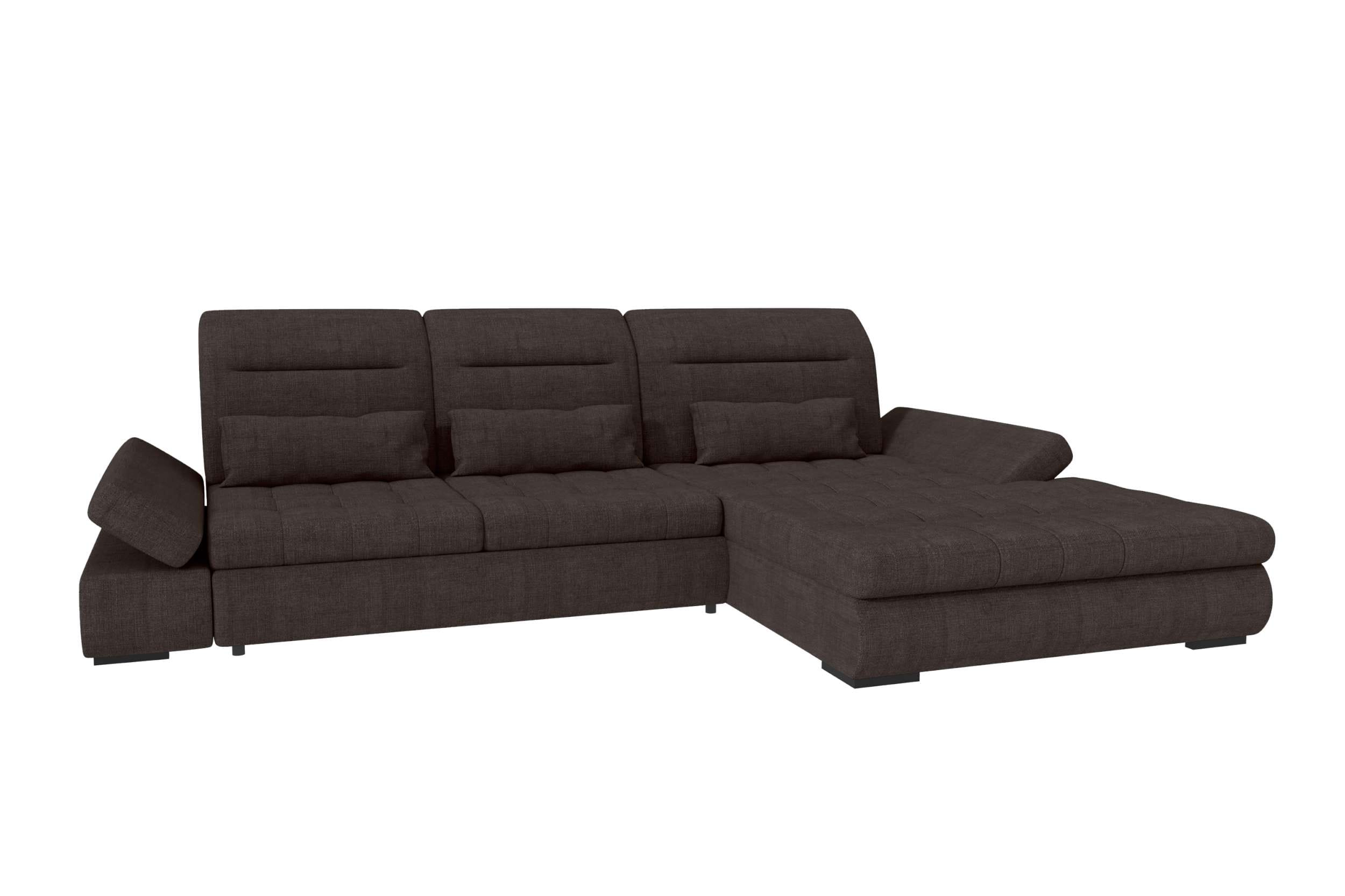 Ecksofa Ares L-Form aus Stoff Braun
