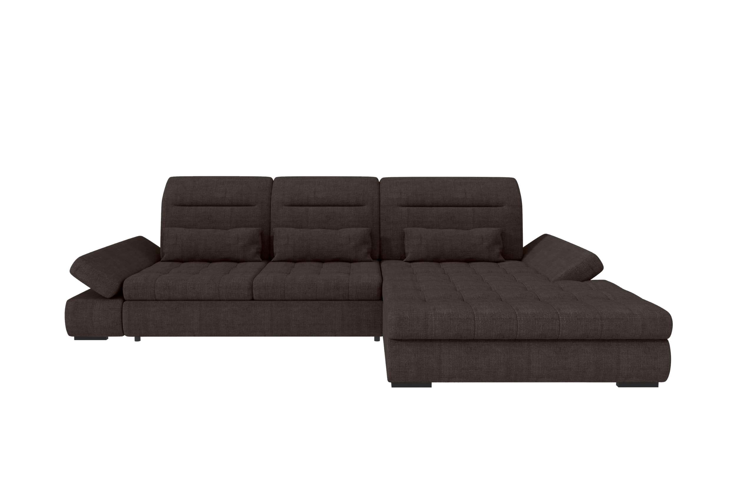 Ecksofa Ares L-Form aus Stoff Braun
