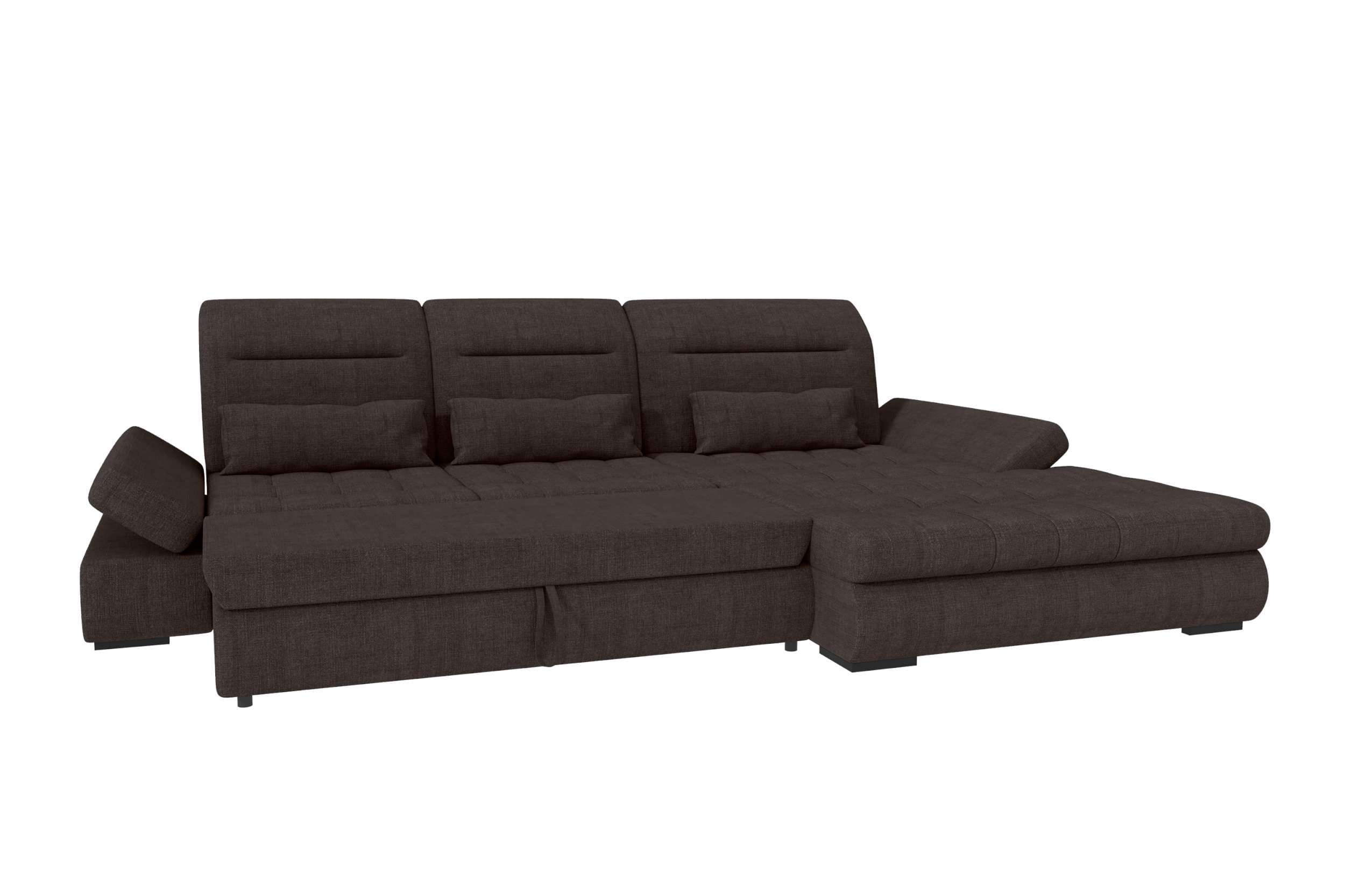 Ecksofa Ares L-Form aus Stoff Braun