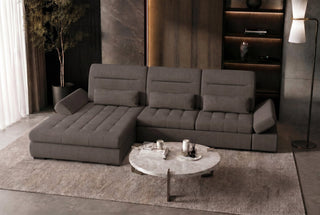Ecksofa Ares L-Form Samtstoff Grau