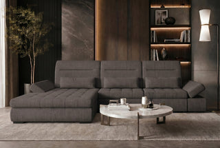 Ecksofa Ares L-Form Samtstoff Grau