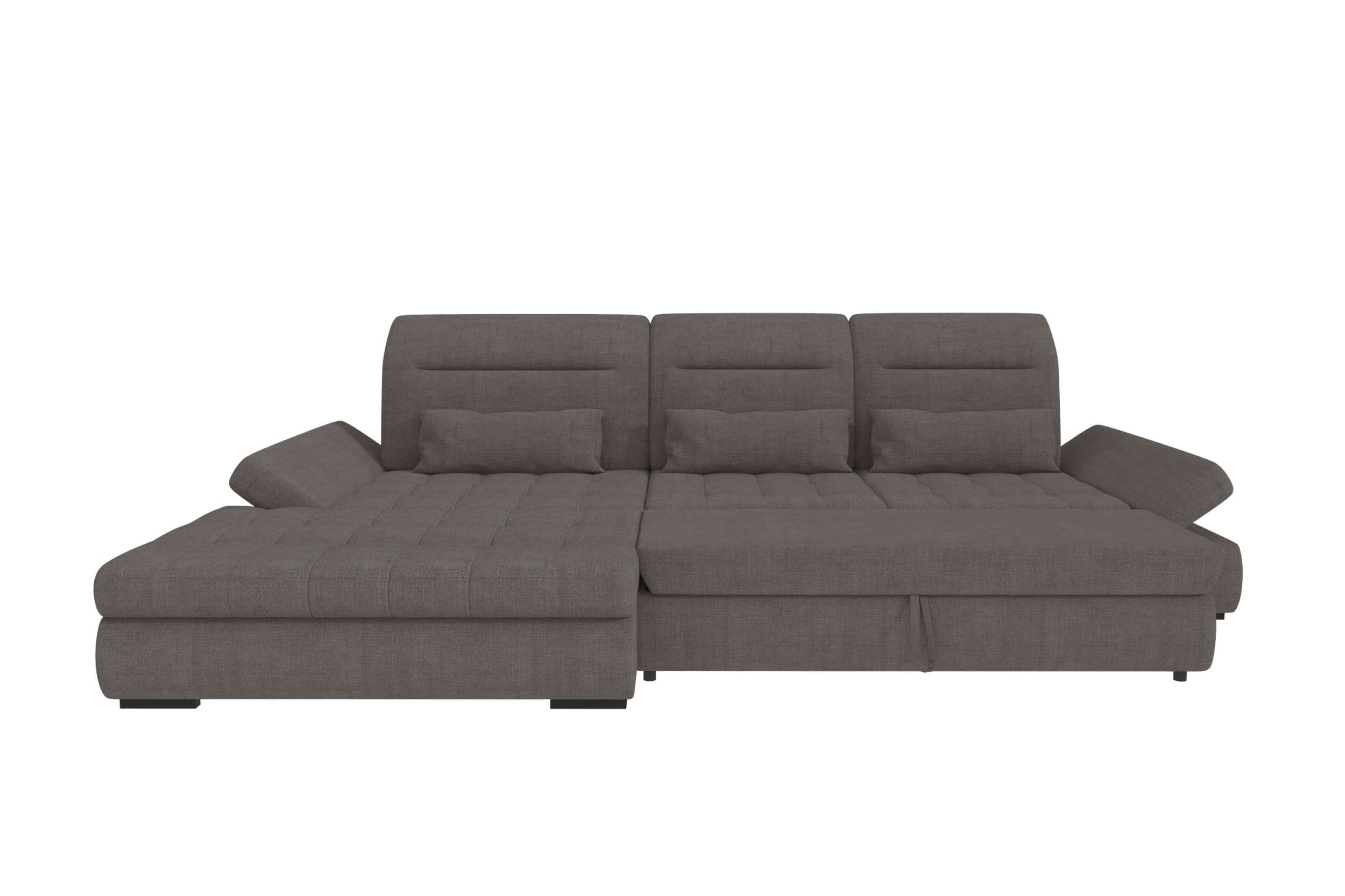 Ecksofa Ares L-Form aus Stoff Grau
