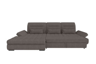 Ecksofa Ares L-Form Samtstoff Grau