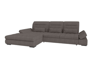 Ecksofa Ares L-Form Samtstoff Grau