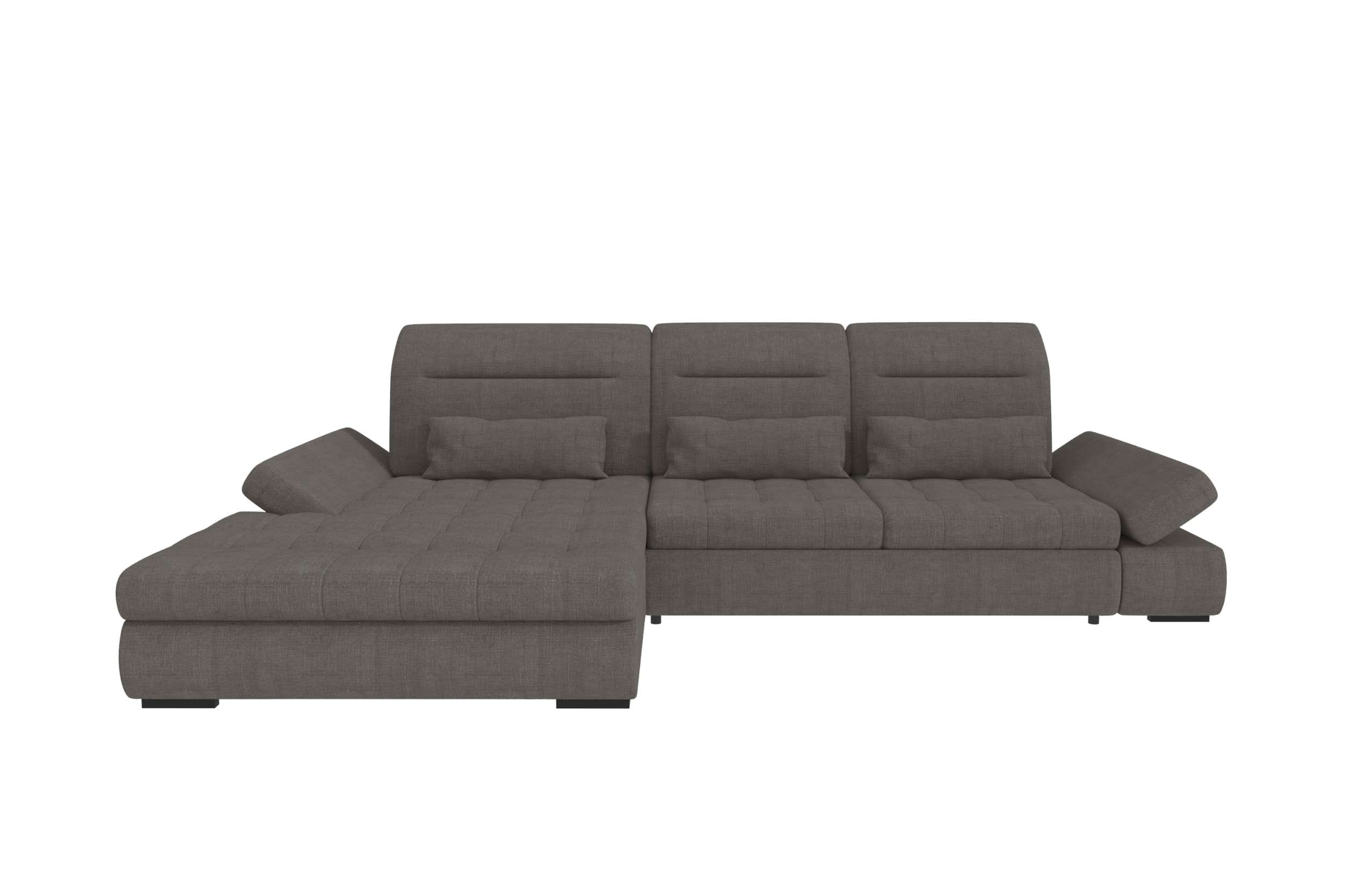 Ecksofa Ares L-Form aus Stoff Grau