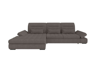 Ecksofa Ares L-Form Samtstoff Grau