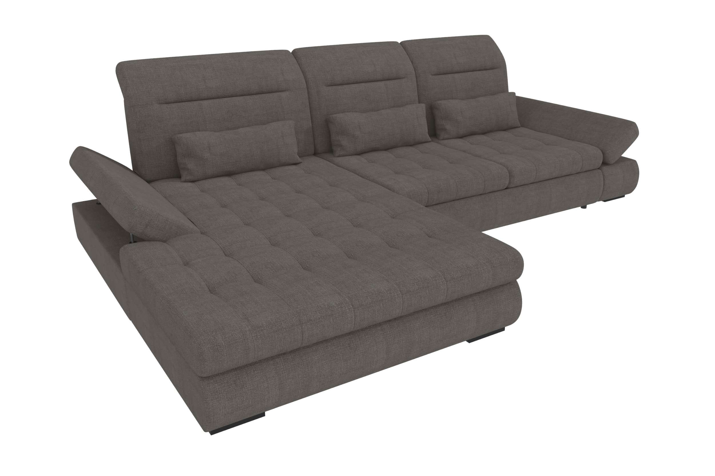Ecksofa Ares L-Form aus Stoff Grau