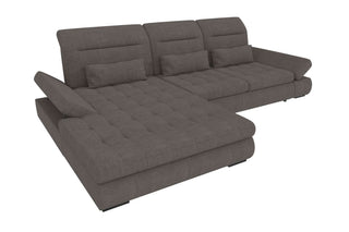 Ecksofa Ares L-Form Samtstoff Grau