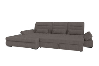 Ecksofa Ares L-Form Samtstoff Grau
