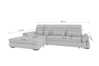 Ecksofa Ares L-Form Samtstoff Grau