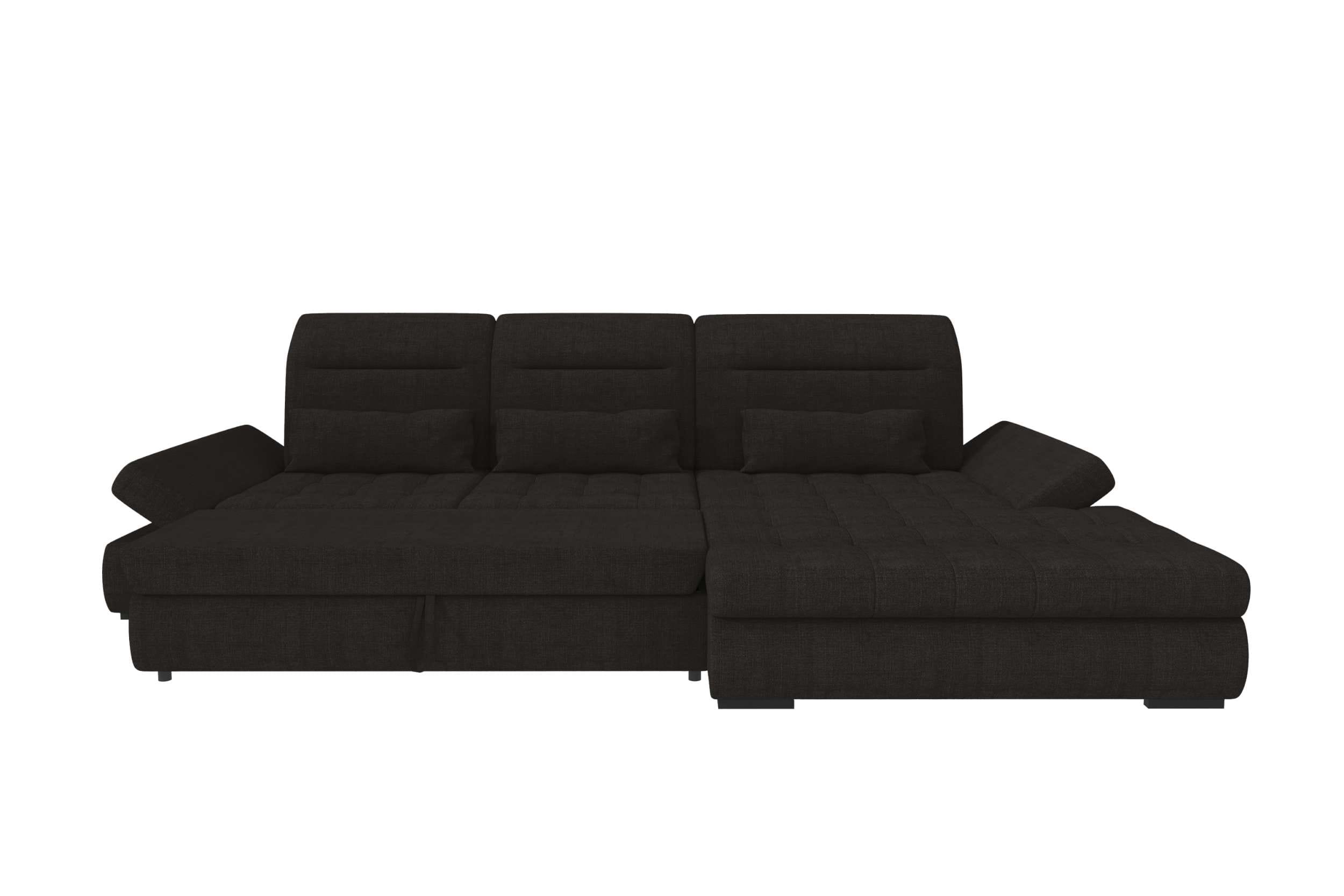 Ecksofa Ares L Form aus Stoff schwarz