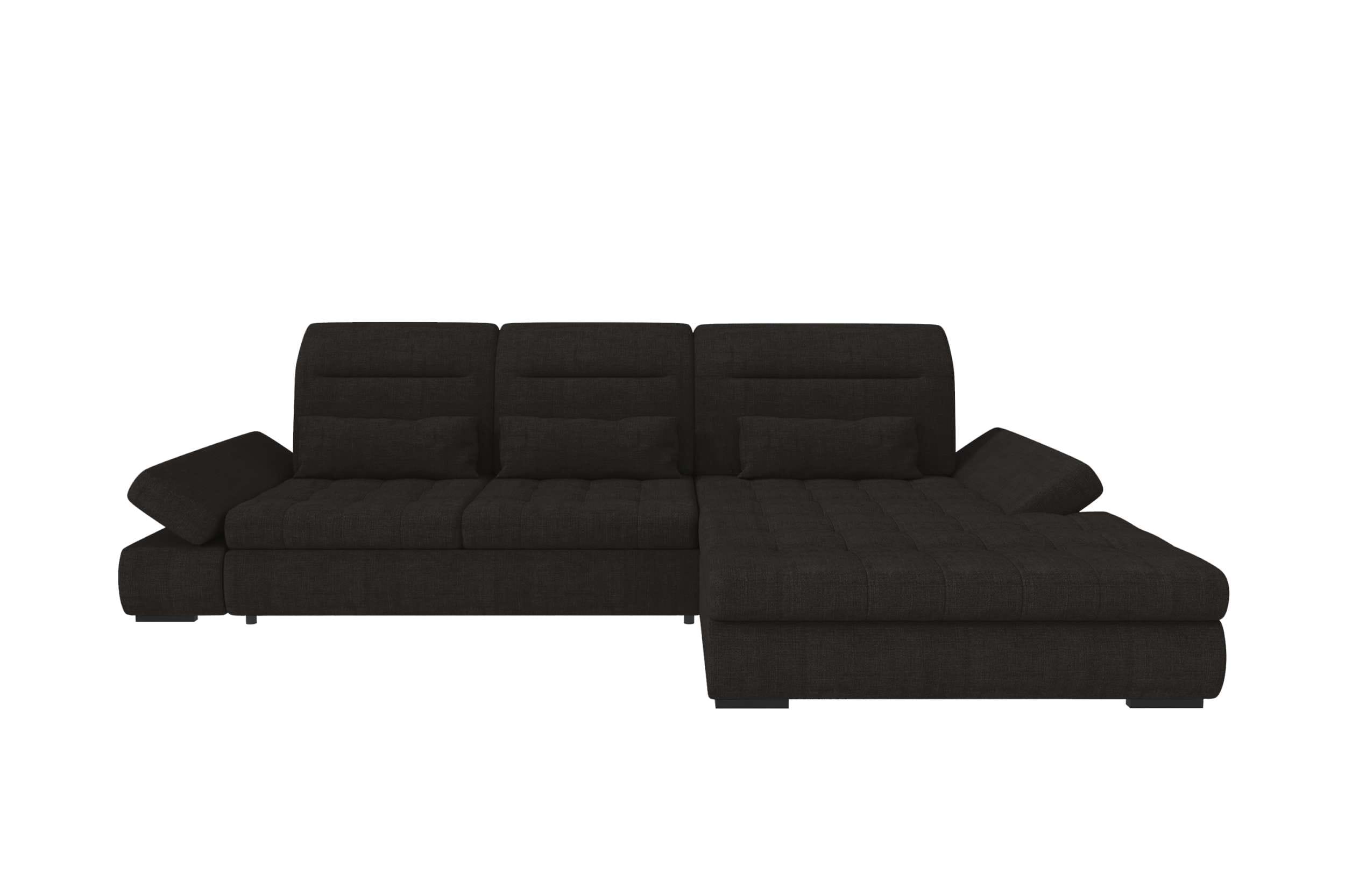 Ecksofa Ares L Form aus Stoff schwarz