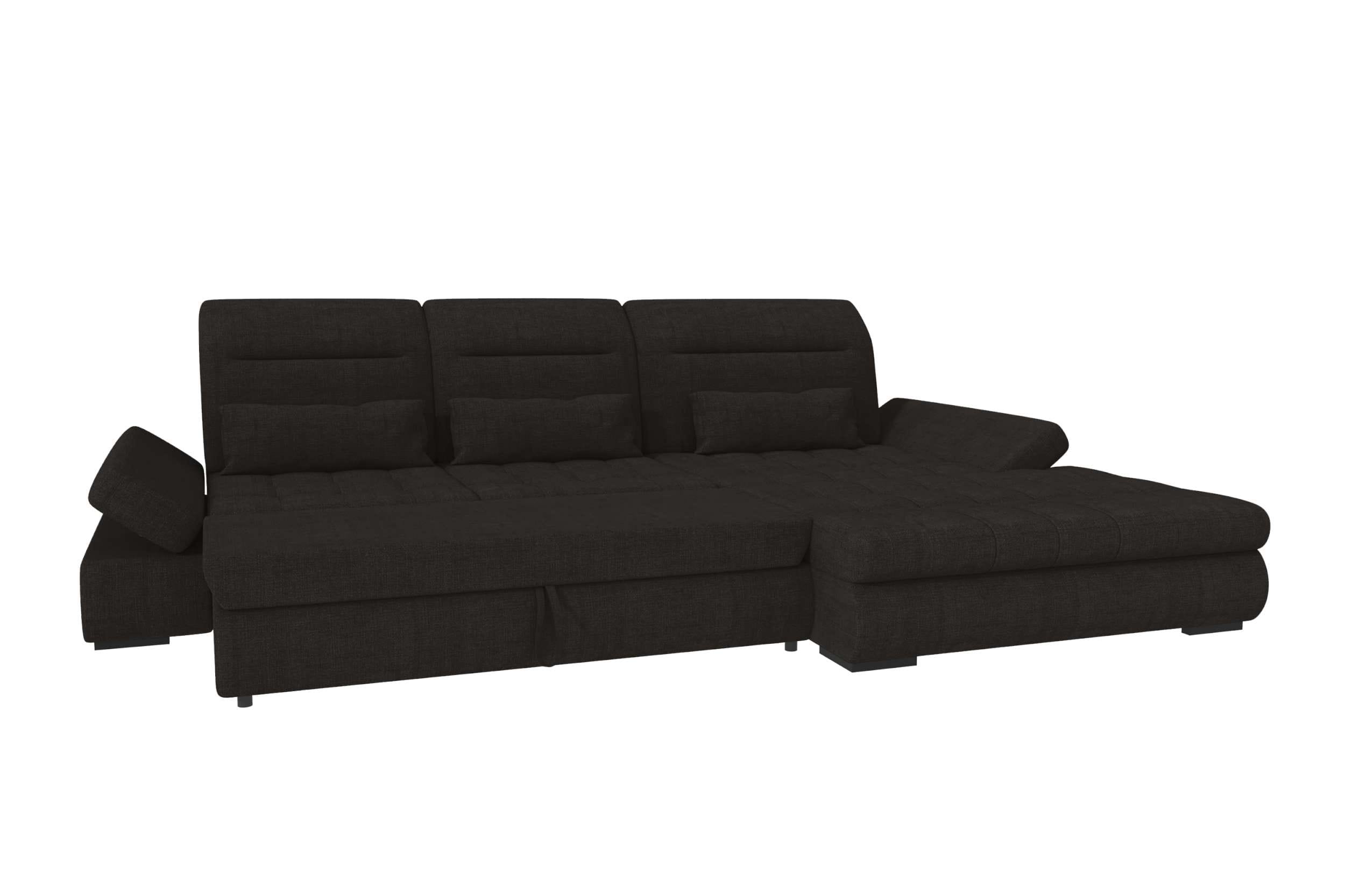 Ecksofa Ares L Form aus Stoff schwarz