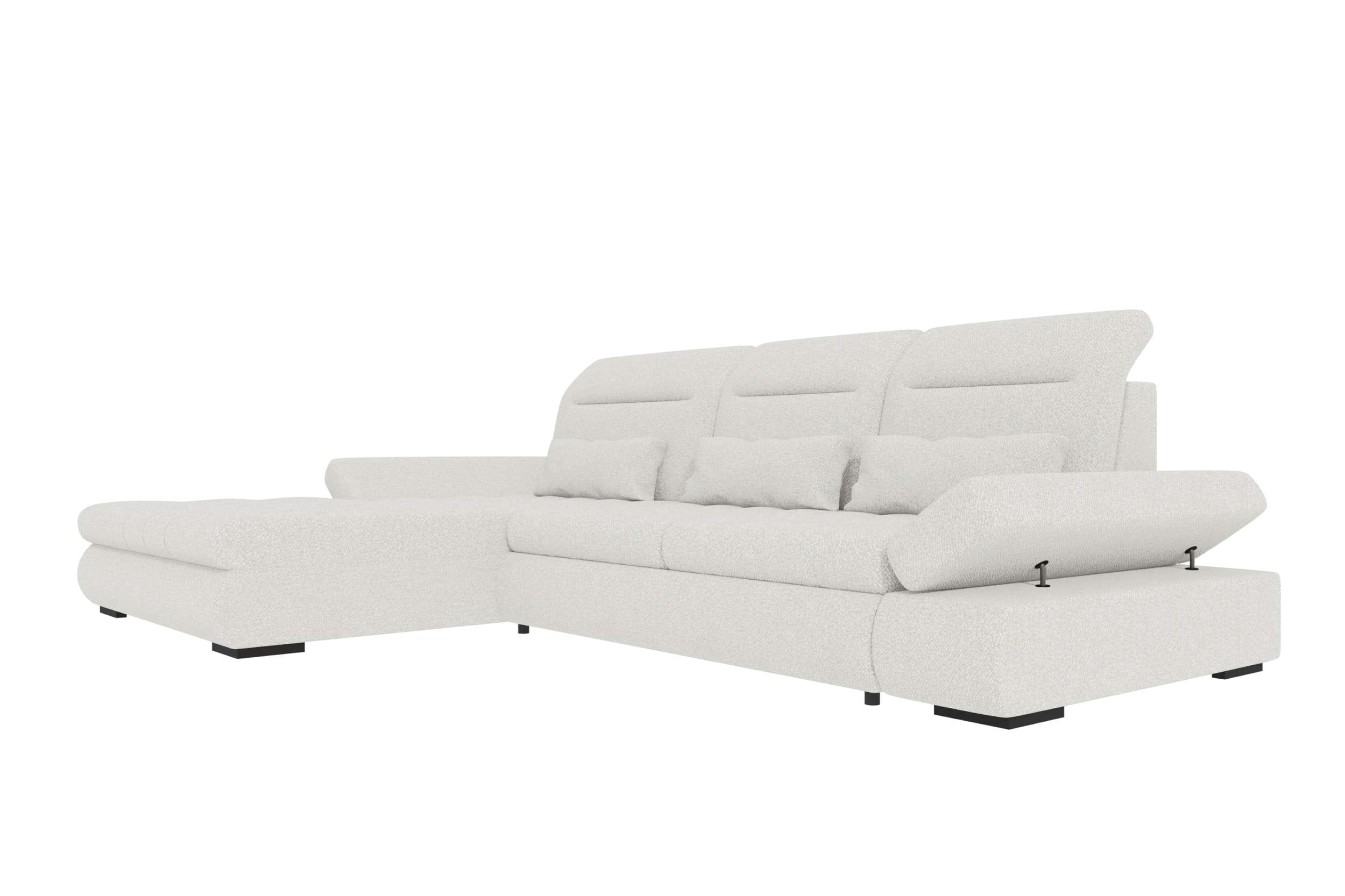 Ecksofa Ares L Form aus Stoff creme