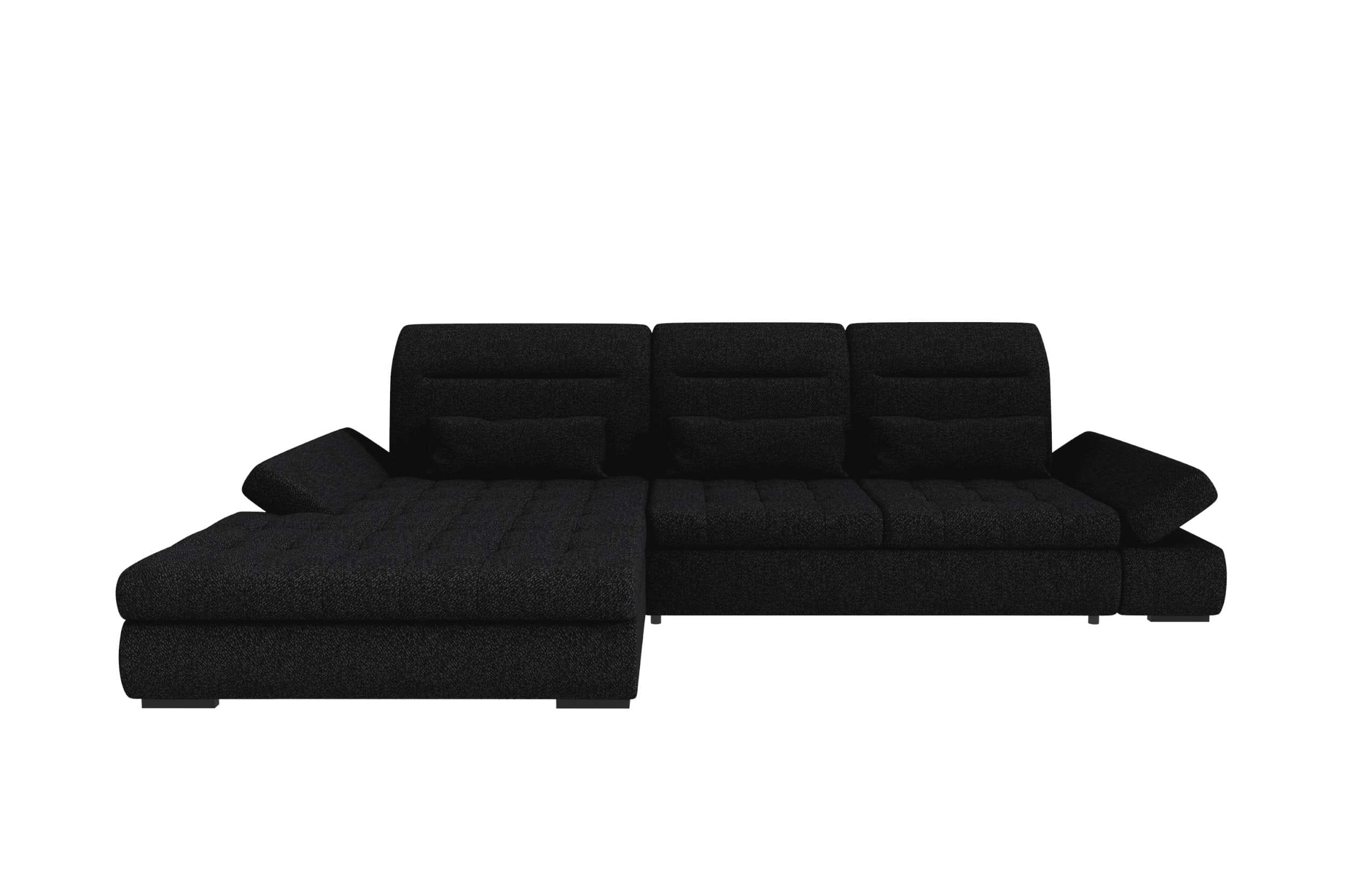 Ecksofa Ares L Form aus Stoff schwarz