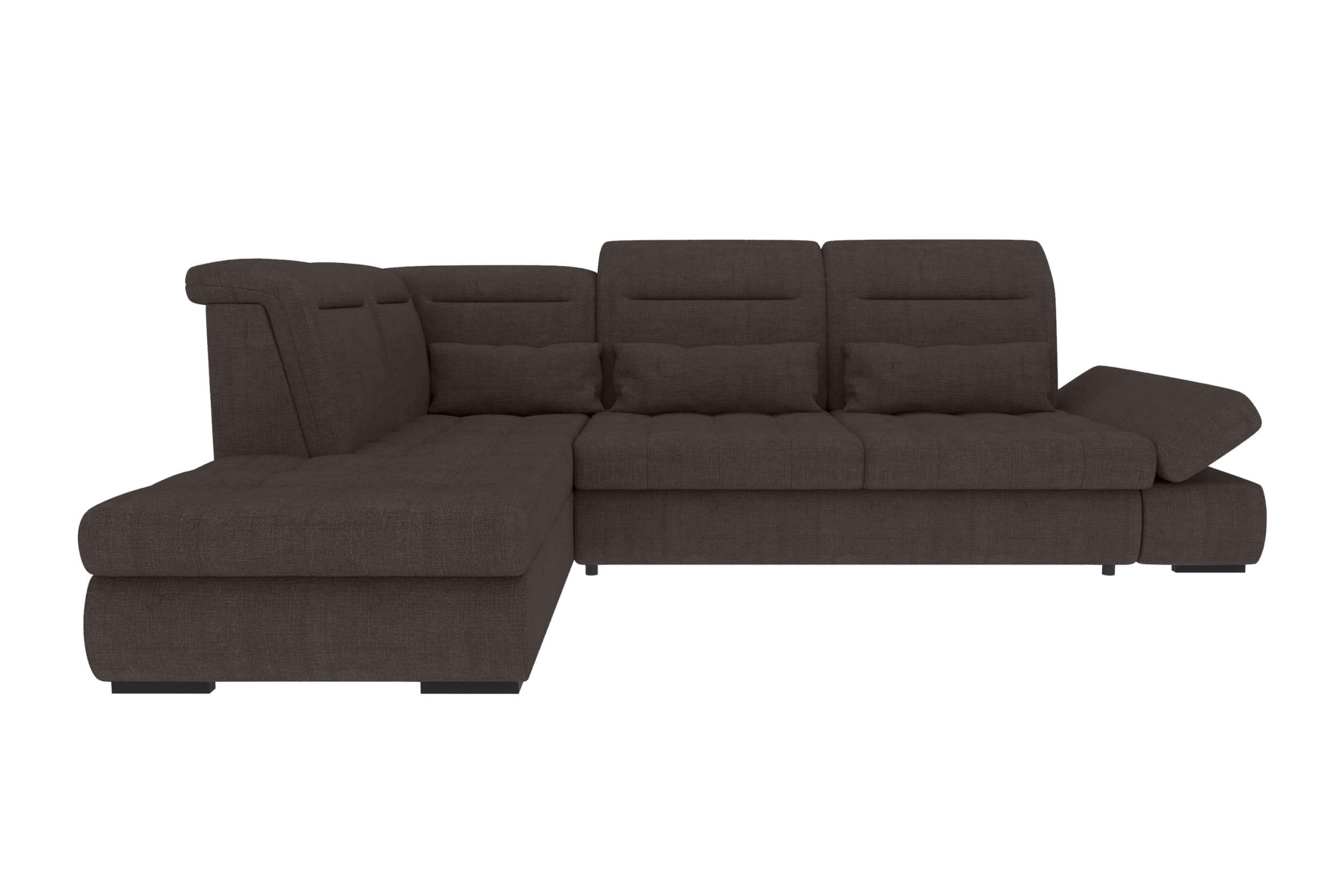 Stoff Ecksofa Ares L-Form Braun