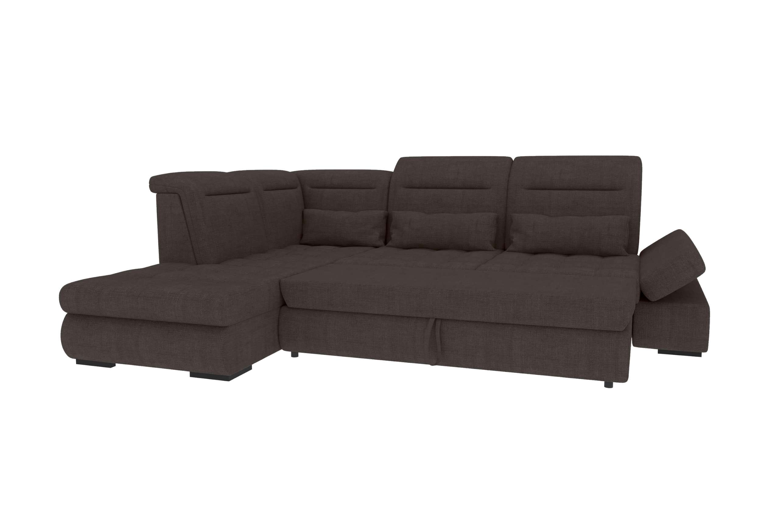 Stoff Ecksofa Ares L-Form Braun