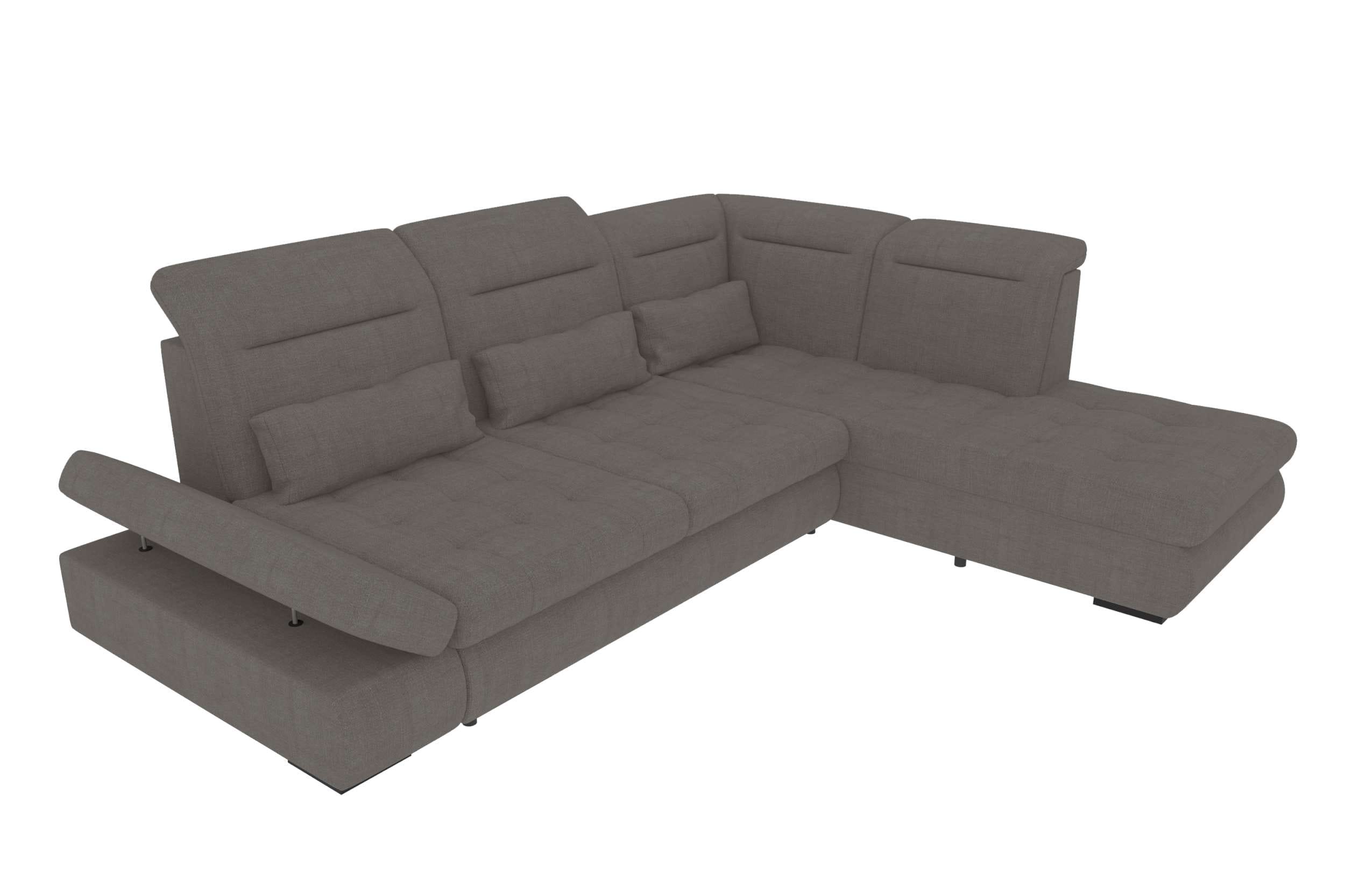 Stoff Ecksofa Ares L Form grau