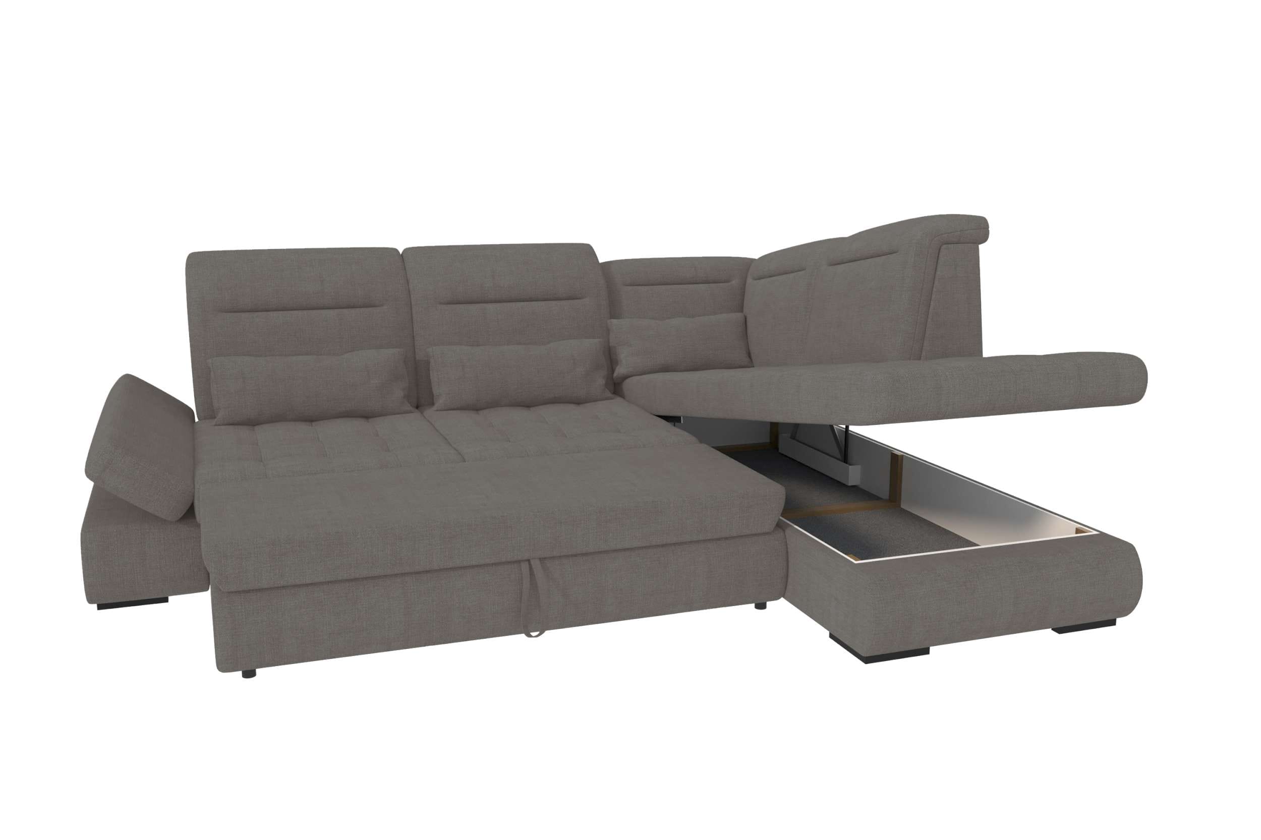 Stoff Ecksofa Ares L Form grau