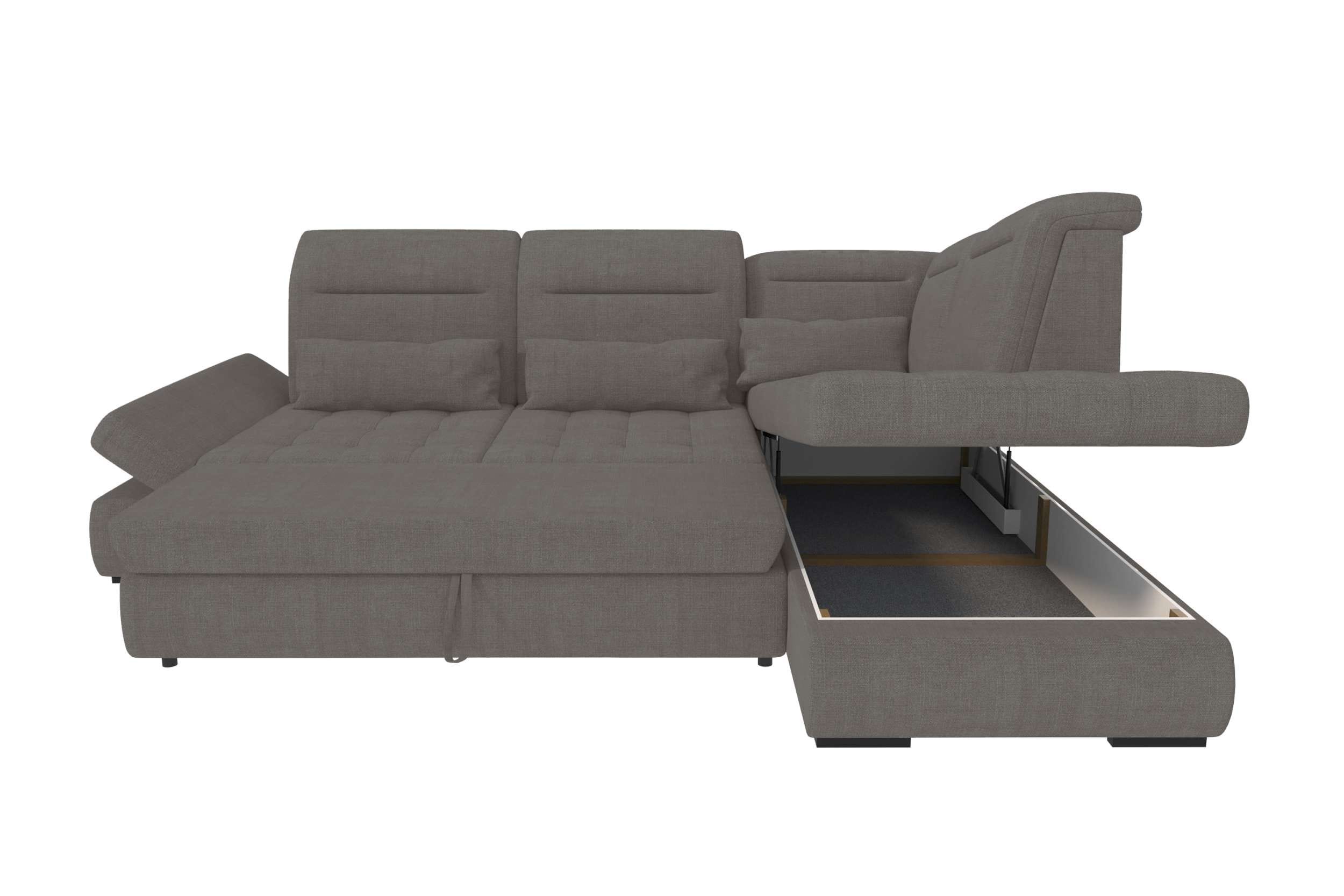 Stoff Ecksofa Ares L Form grau