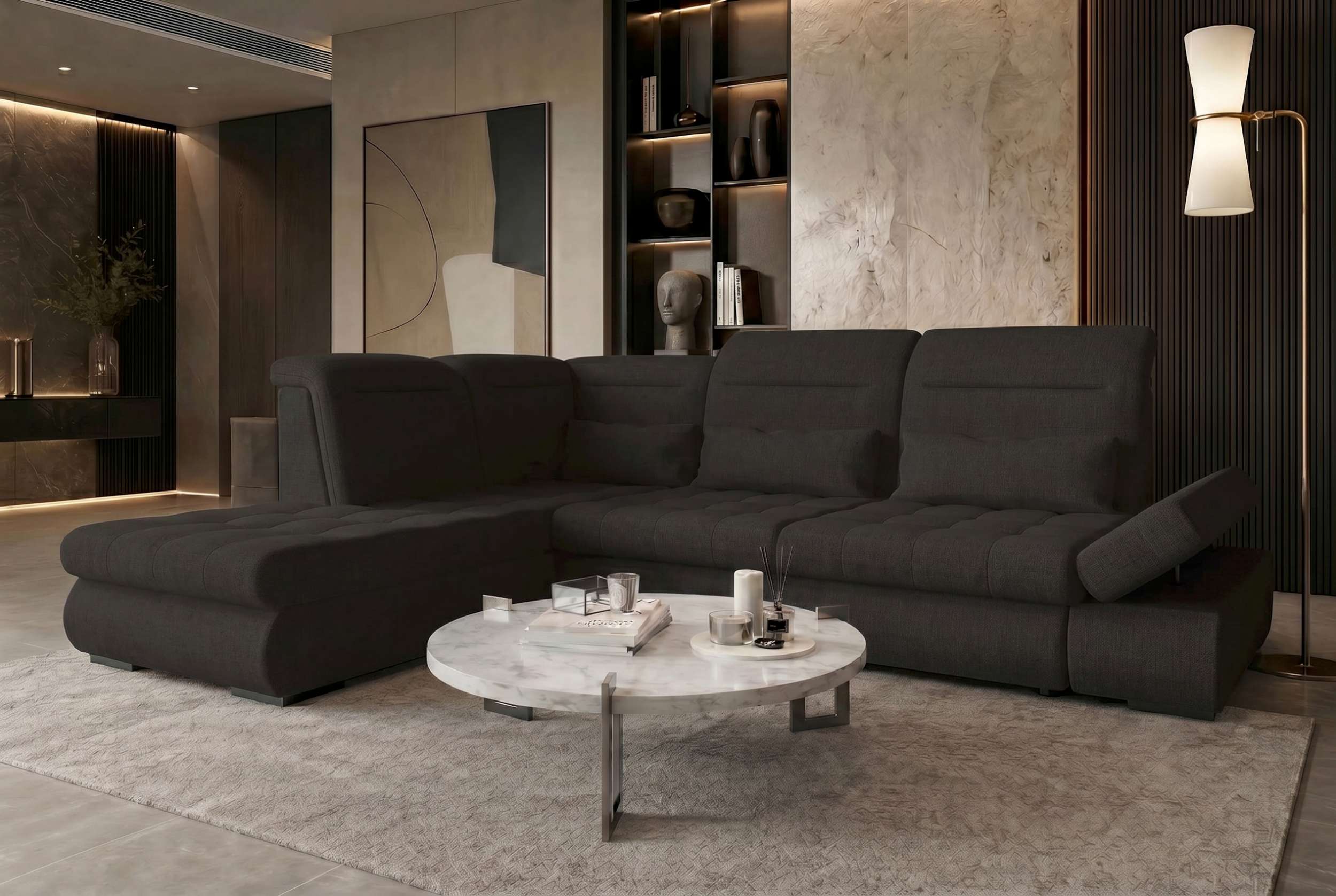 Polster Ecksofa Ares L Form kurz