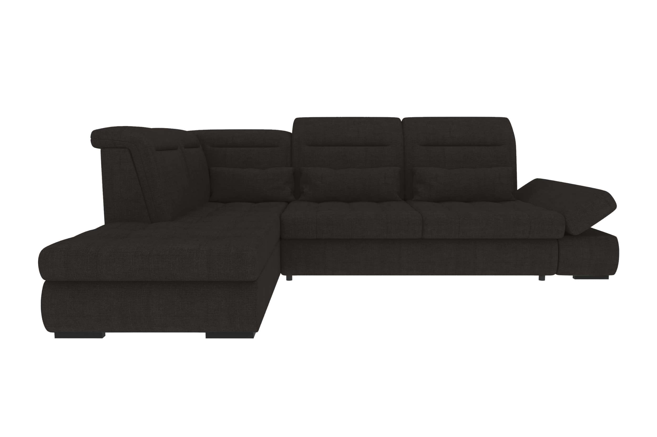 Stoff Ecksofa Ares L Form schwarz
