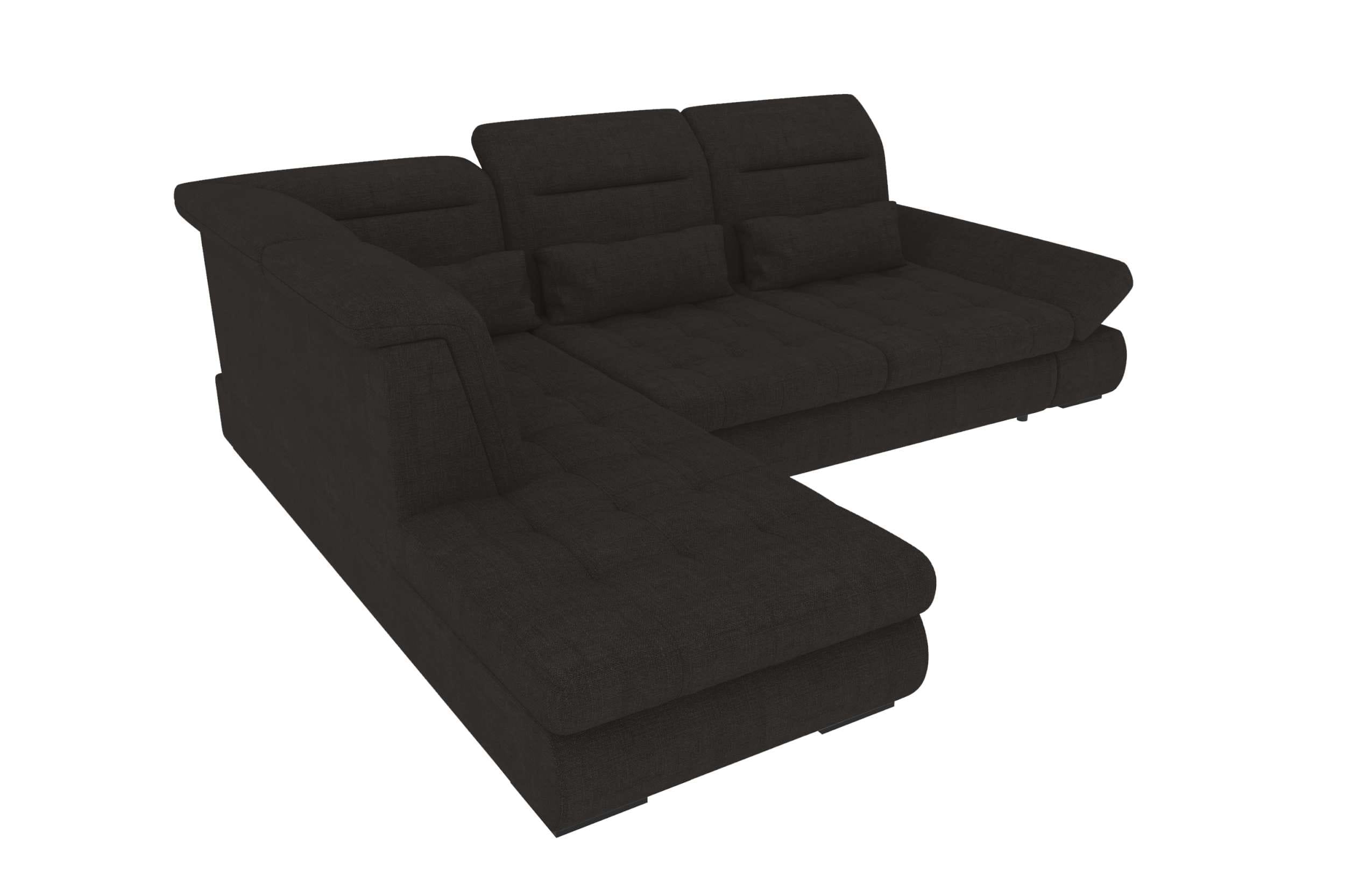 Stoff Ecksofa Ares L Form schwarz