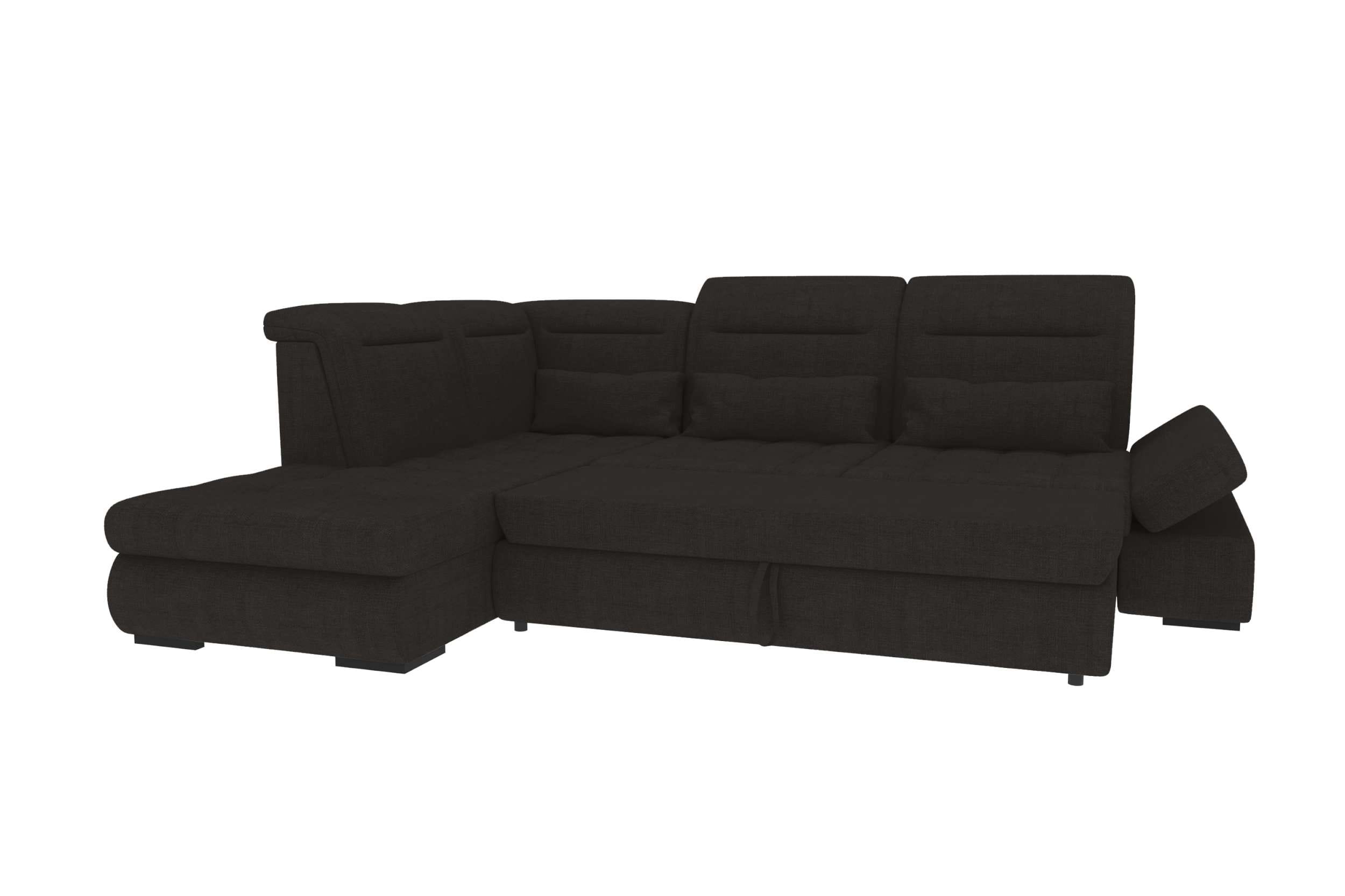 Stoff Ecksofa Ares L Form schwarz
