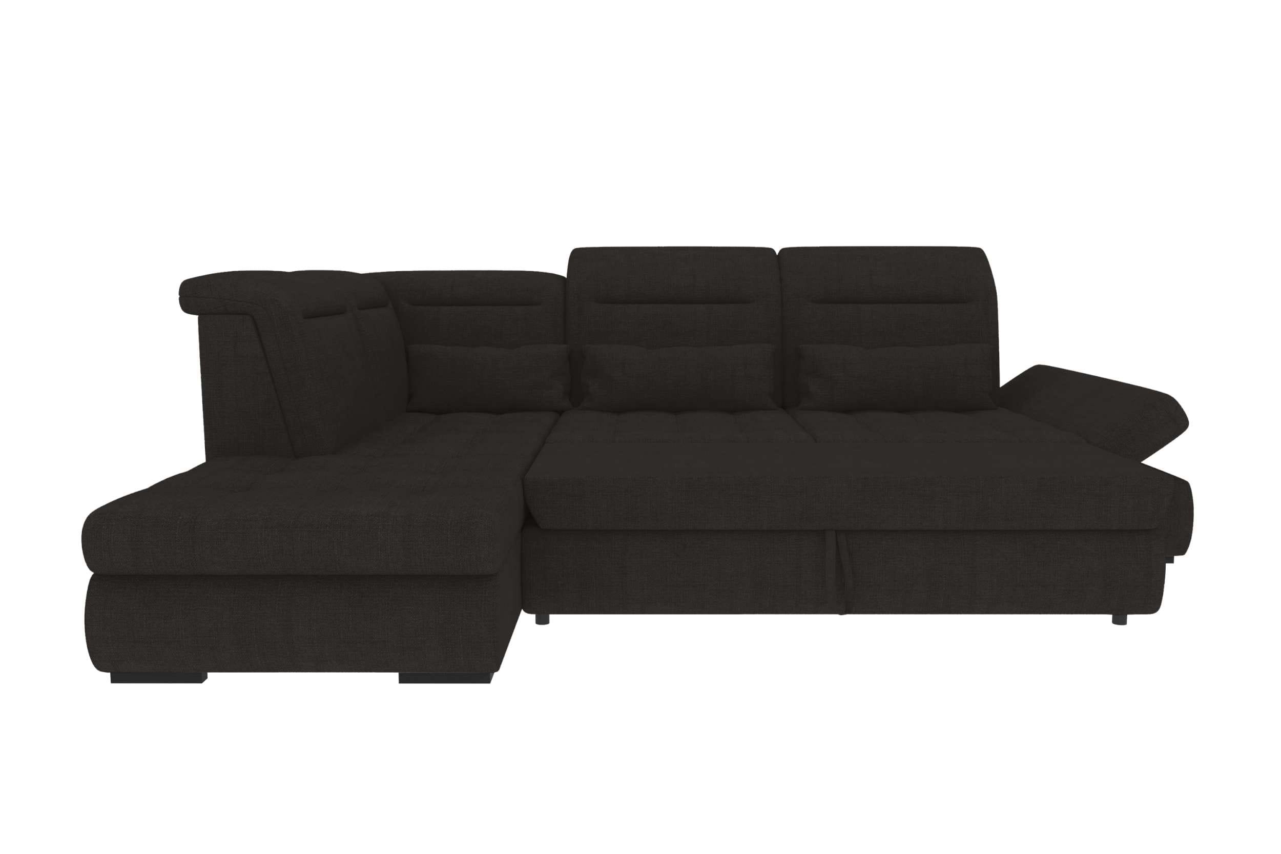 Stoff Ecksofa Ares L Form schwarz