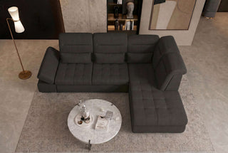 Stoff Ecksofa Ares L-Form Schwarz