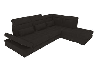 Stoff Ecksofa Ares L-Form Schwarz
