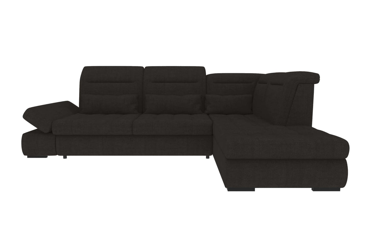 Stoff Ecksofa Ares L-Form Schwarz