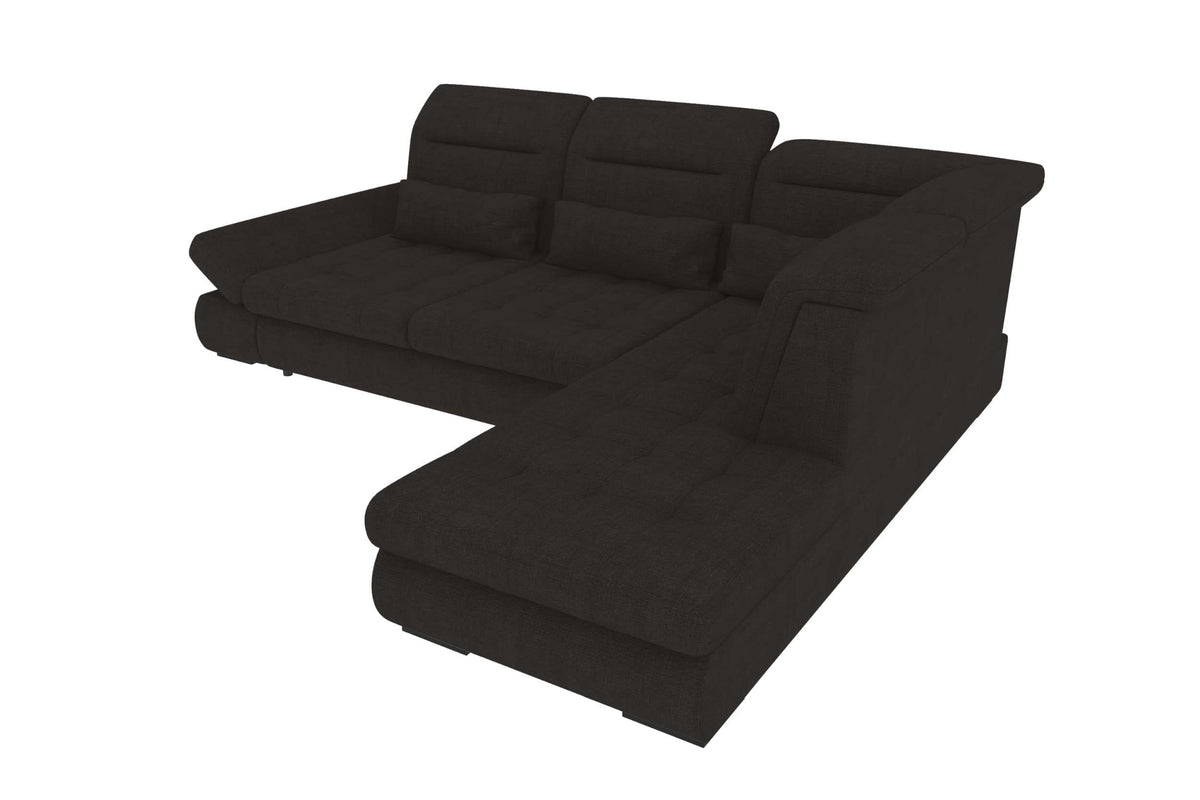 Stoff Ecksofa Ares L-Form Schwarz