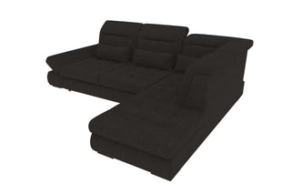 Stoff Ecksofa Ares L-Form Schwarz