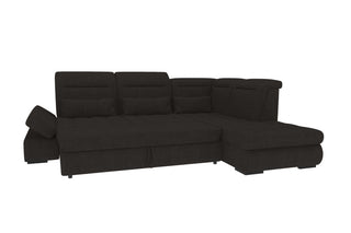Stoff Ecksofa Ares L-Form Schwarz