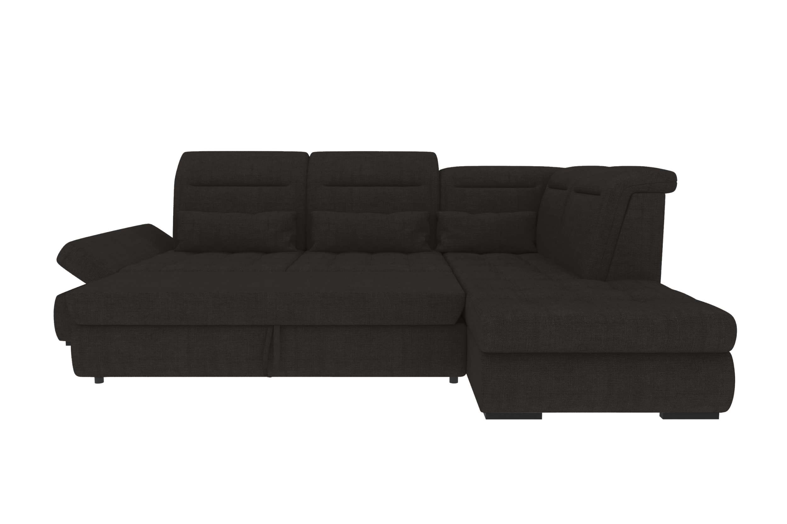 Stoff Ecksofa Ares L-Form Schwarz