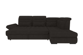 Stoff Ecksofa Ares L-Form Schwarz