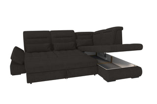Stoff Ecksofa Ares L-Form Schwarz