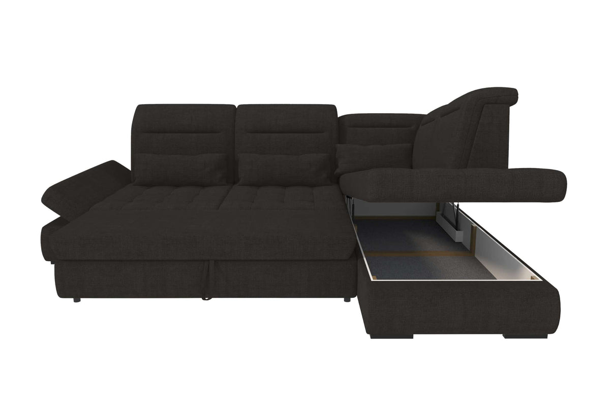 Stoff Ecksofa Ares L-Form Schwarz