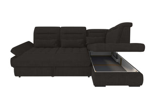 Stoff Ecksofa Ares L-Form Schwarz