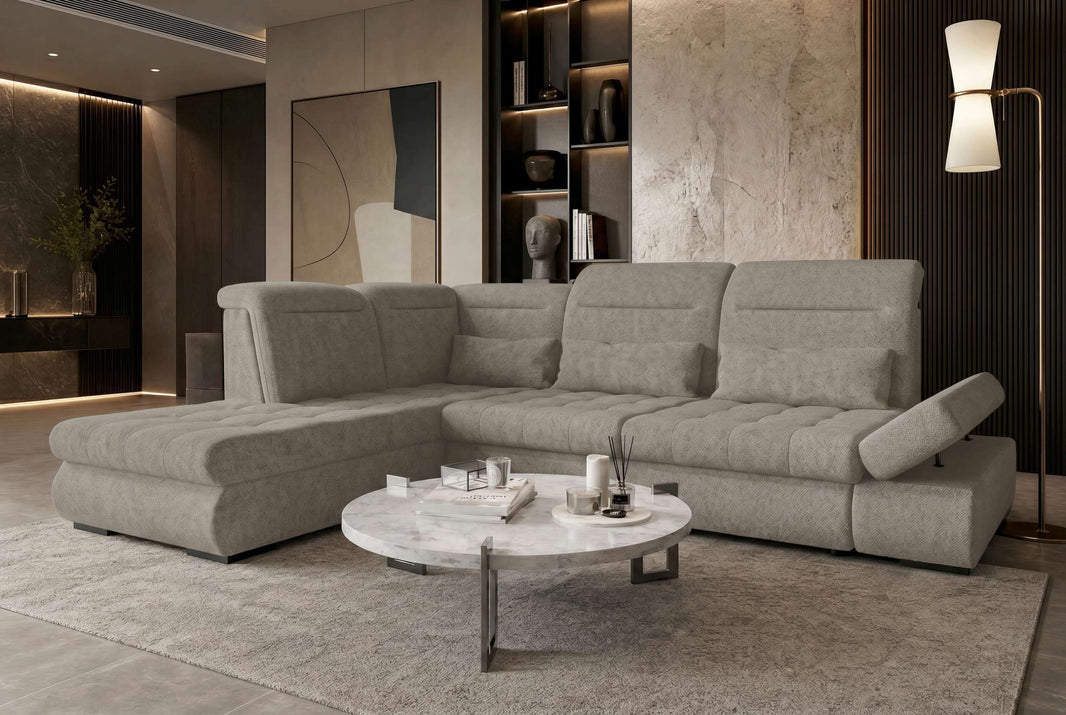 Couch Ares L-Form in Stoff