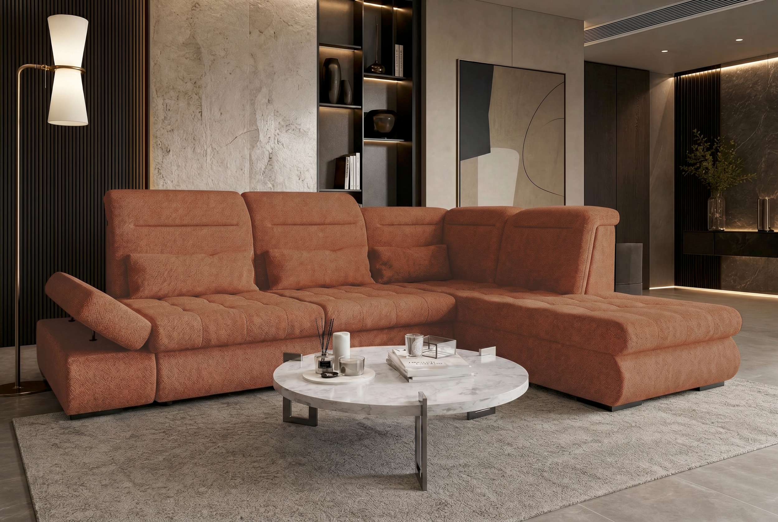 Polster Ecksofa Ares L Form kurz
