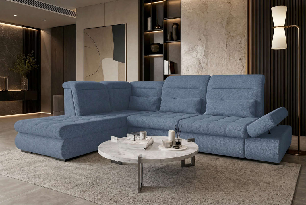Couch Ares L Form in Stoff