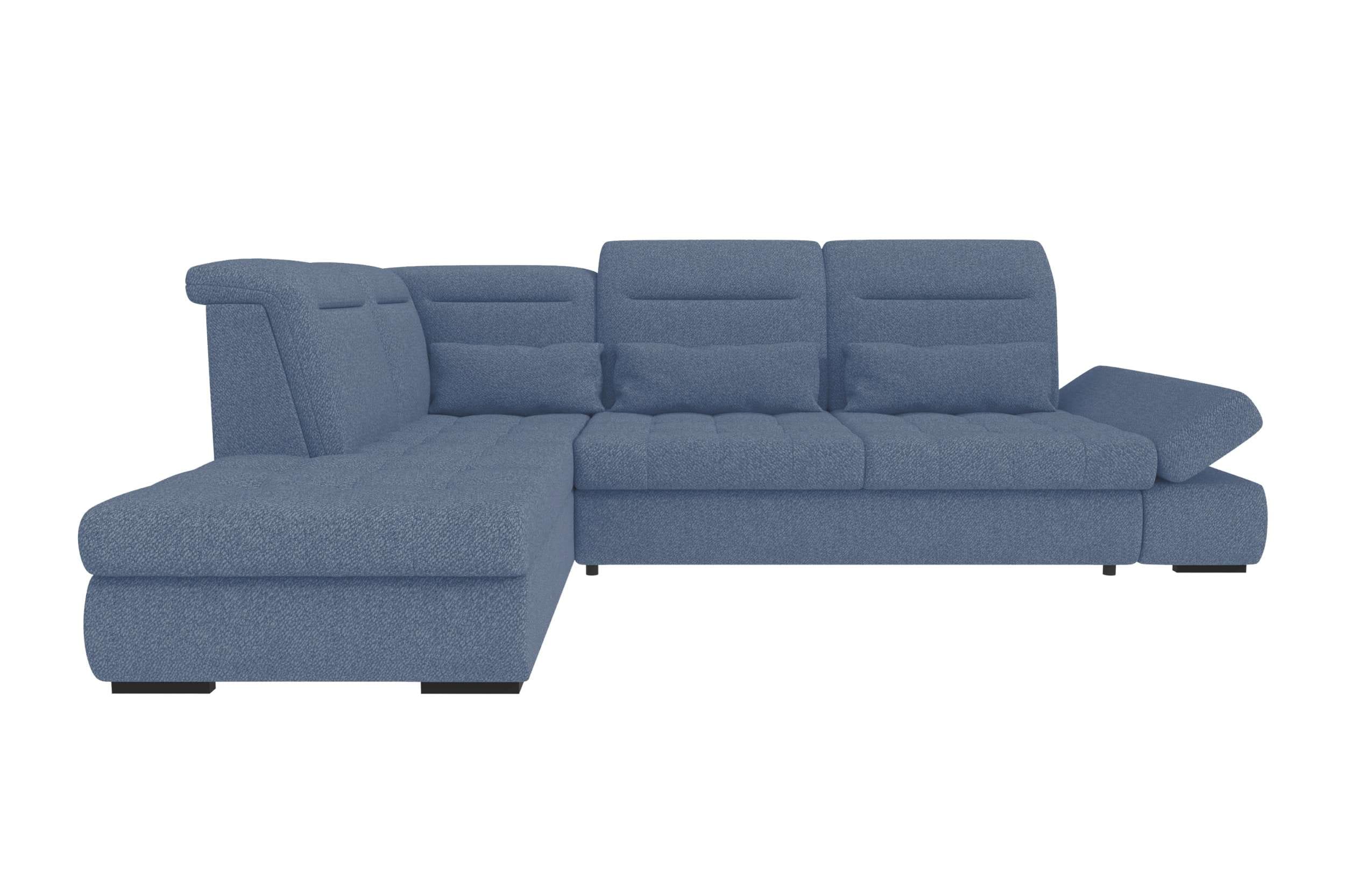 Couch Ares L Form in Stoff blau