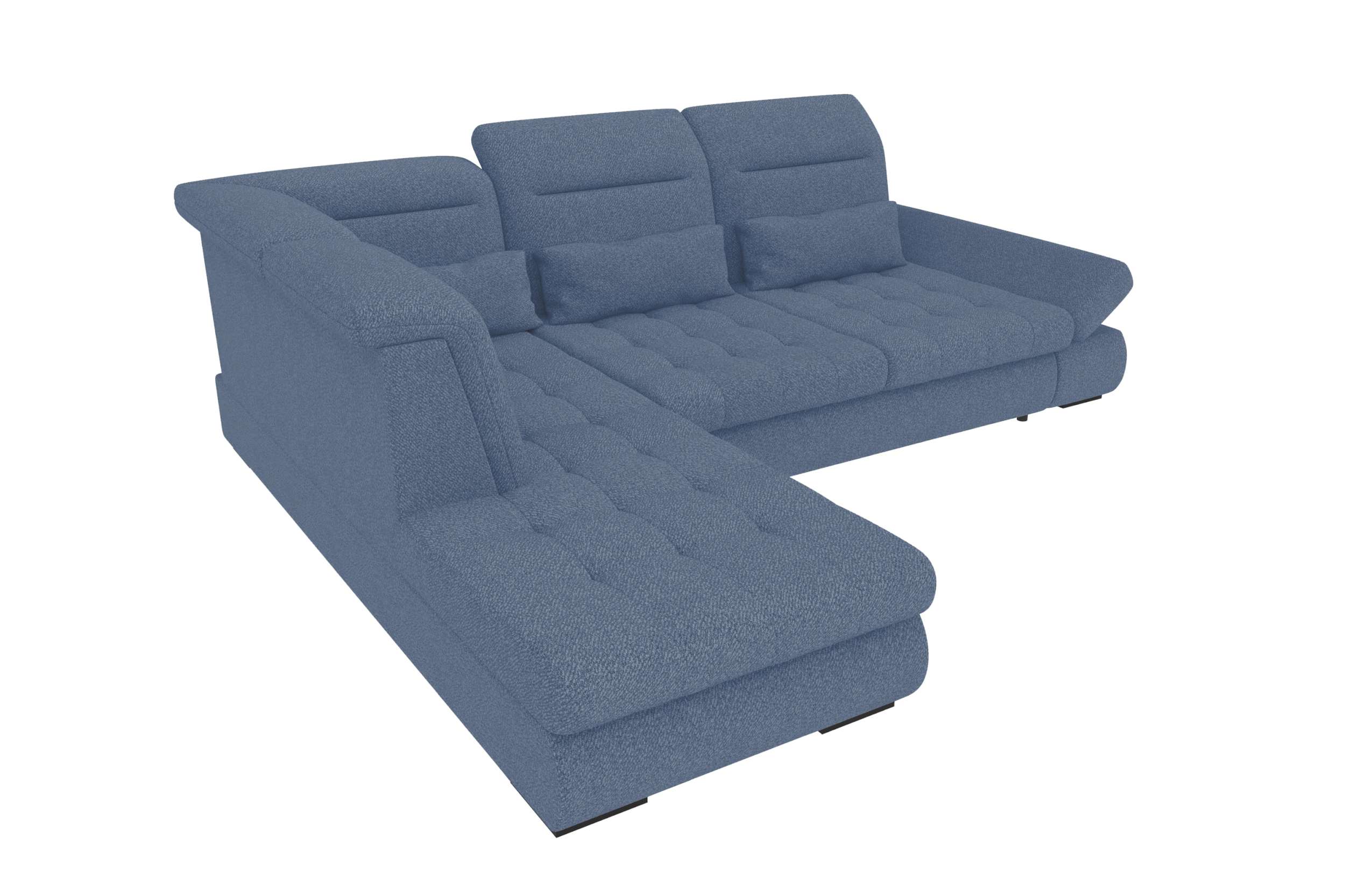 Couch Ares L Form in Stoff blau