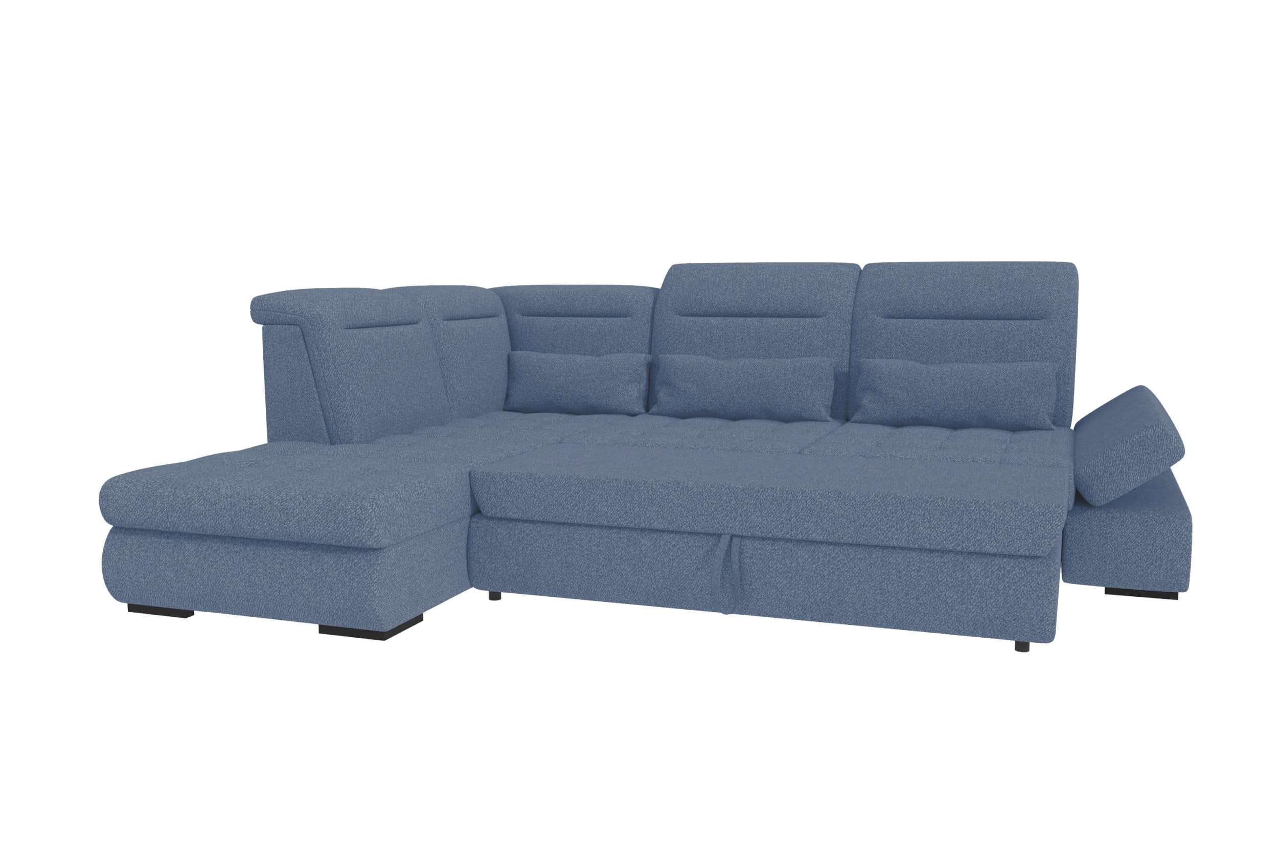 Couch Ares L Form in Stoff blau