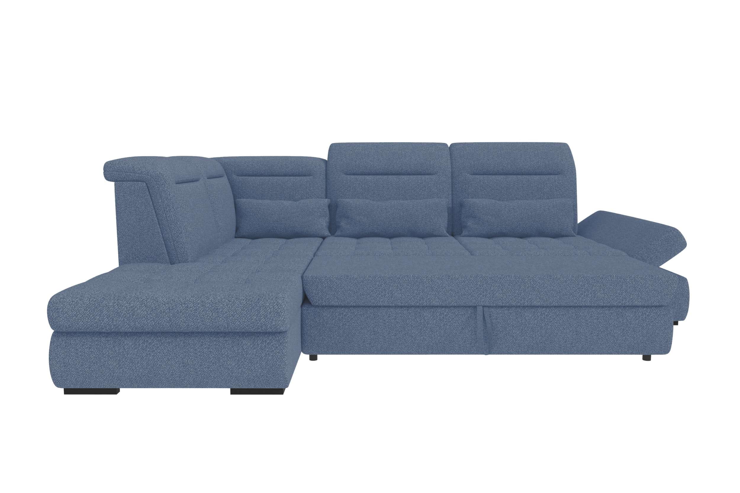 Couch Ares L Form in Stoff blau