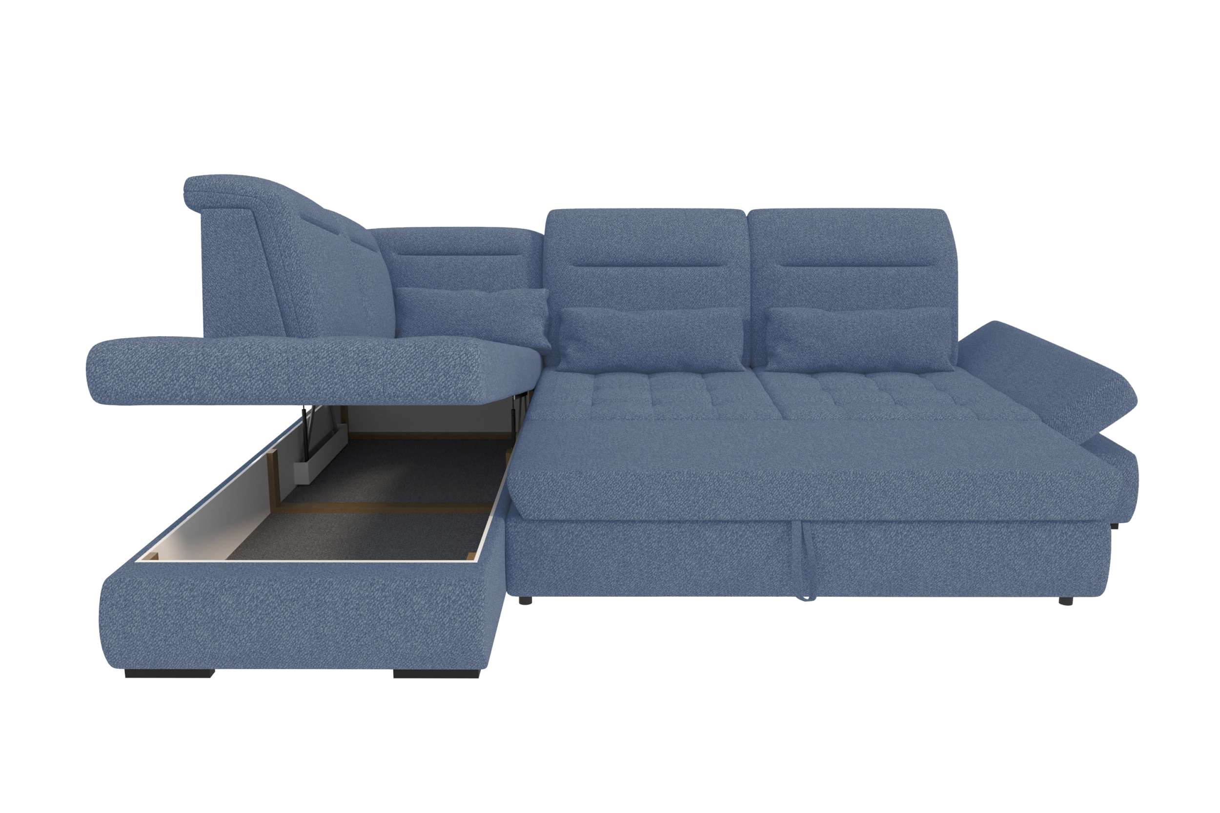 Couch Ares L Form in Stoff blau