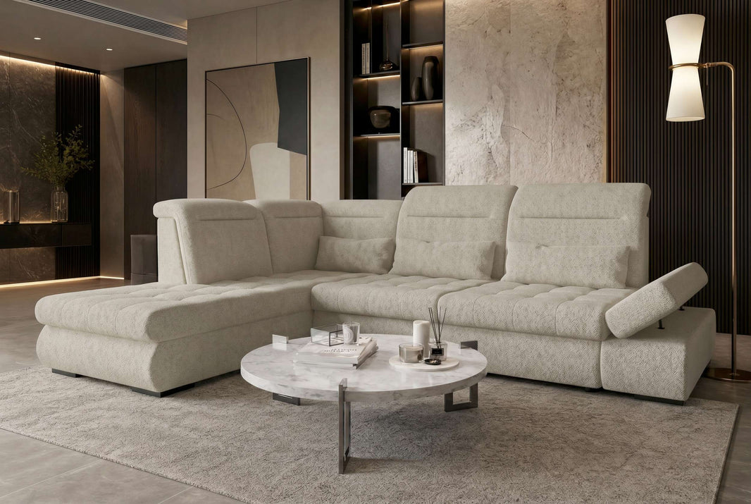 Couch Ares L-Form in Stoff