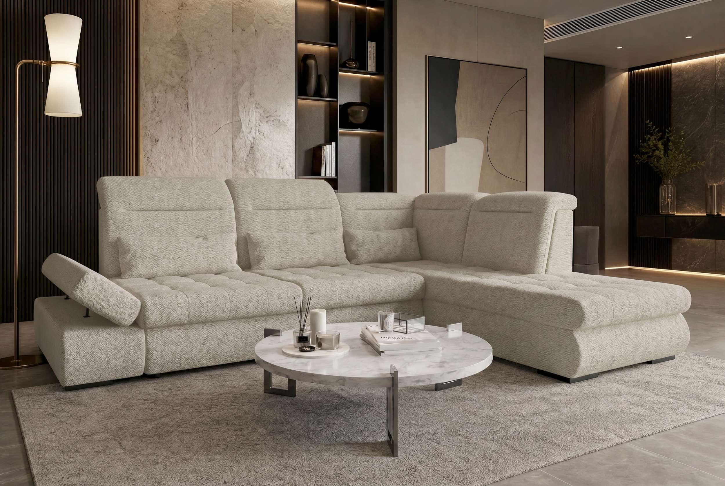 Polster Ecksofa Ares L Form kurz